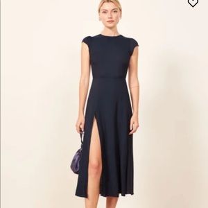 Reformation Gavin Dress - Navy Blue - Size 0